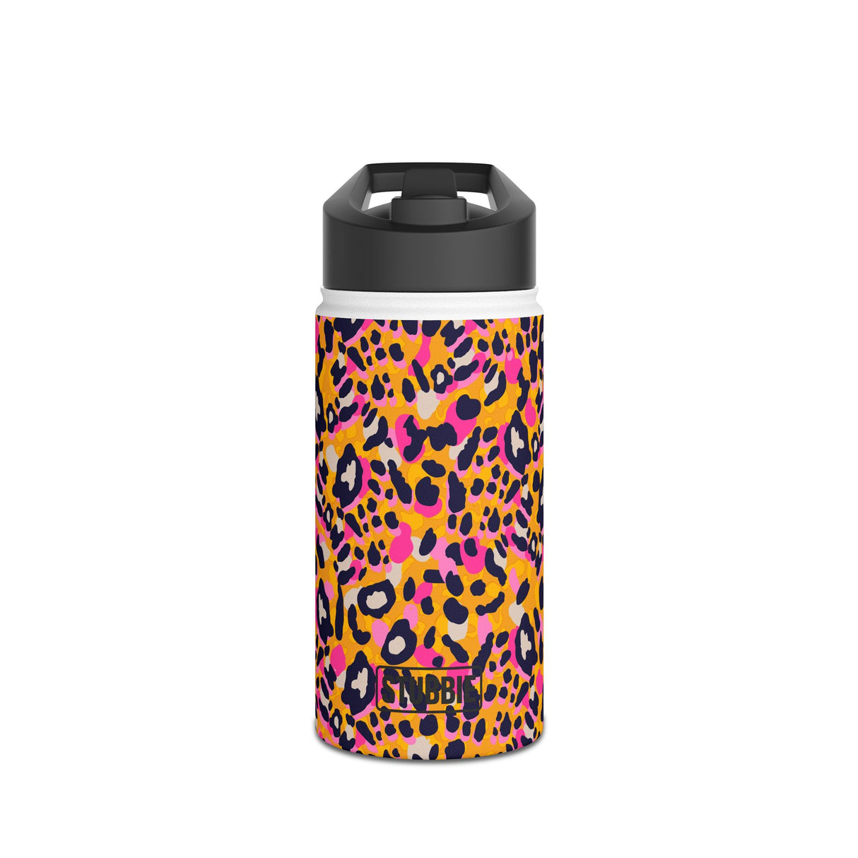 Orange Leopard Print Stainless Steel Water Bottle
