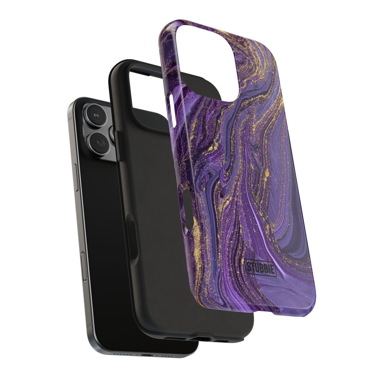 STUBBIE Phone Case for Apple iPhone - Purple Marble Phone Case