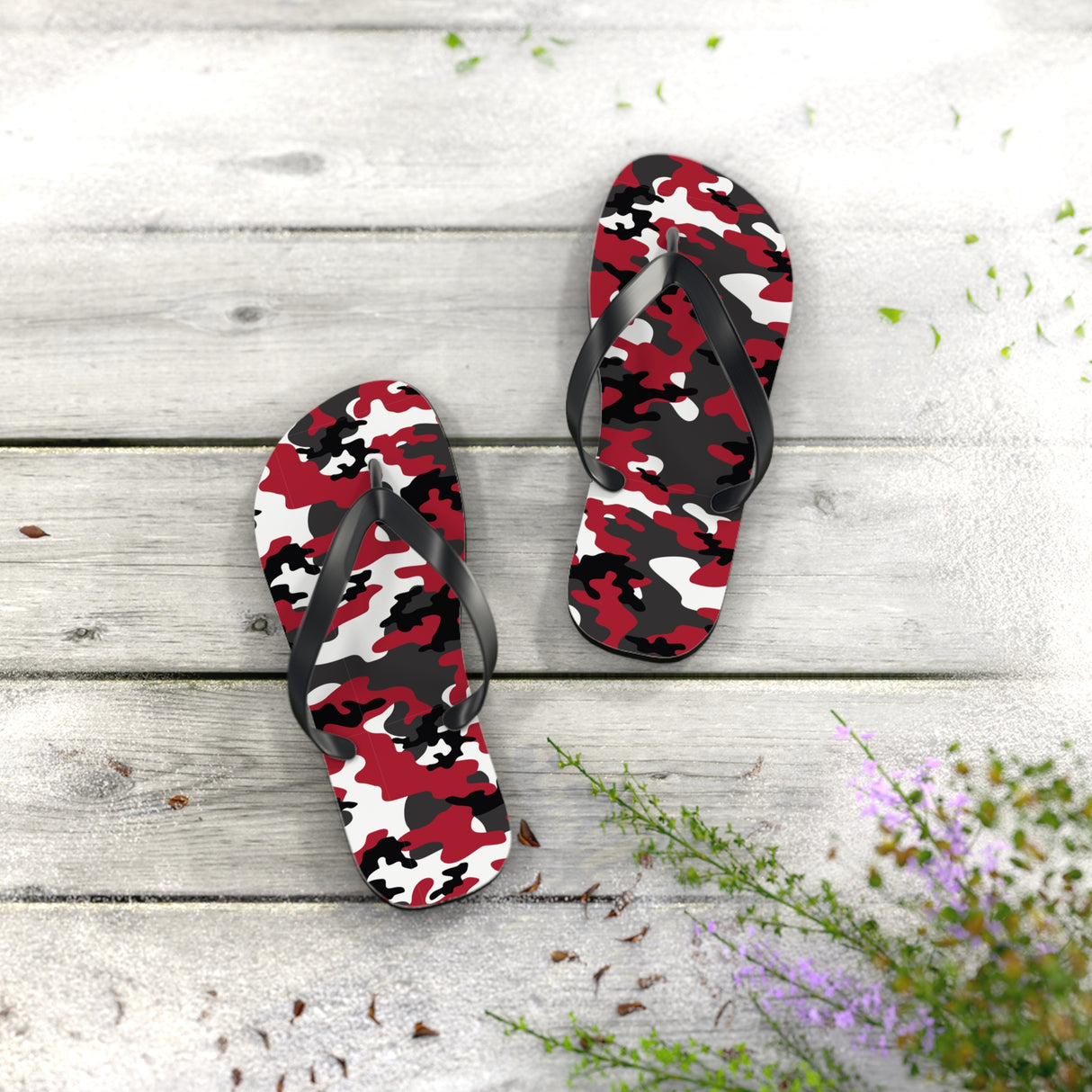 Red Camo Flip Flops