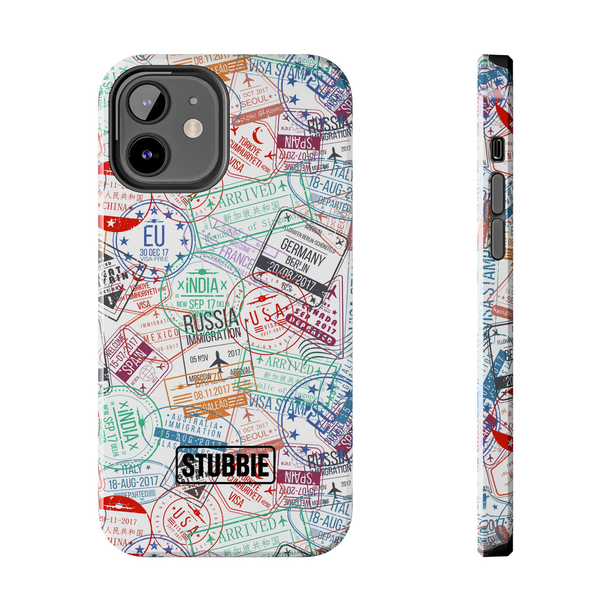 STUBBIE Phone Case for Apple iPhone - Travel Stamp Stubbie
