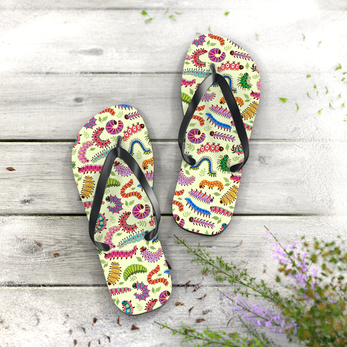 Caterpillar Flip Flops