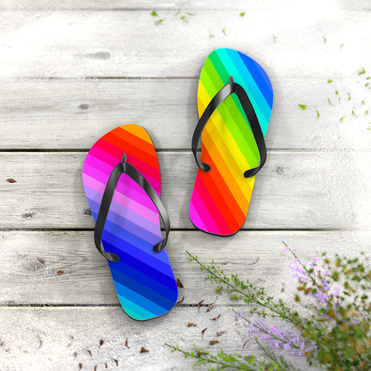 Rainbow Flip Flops