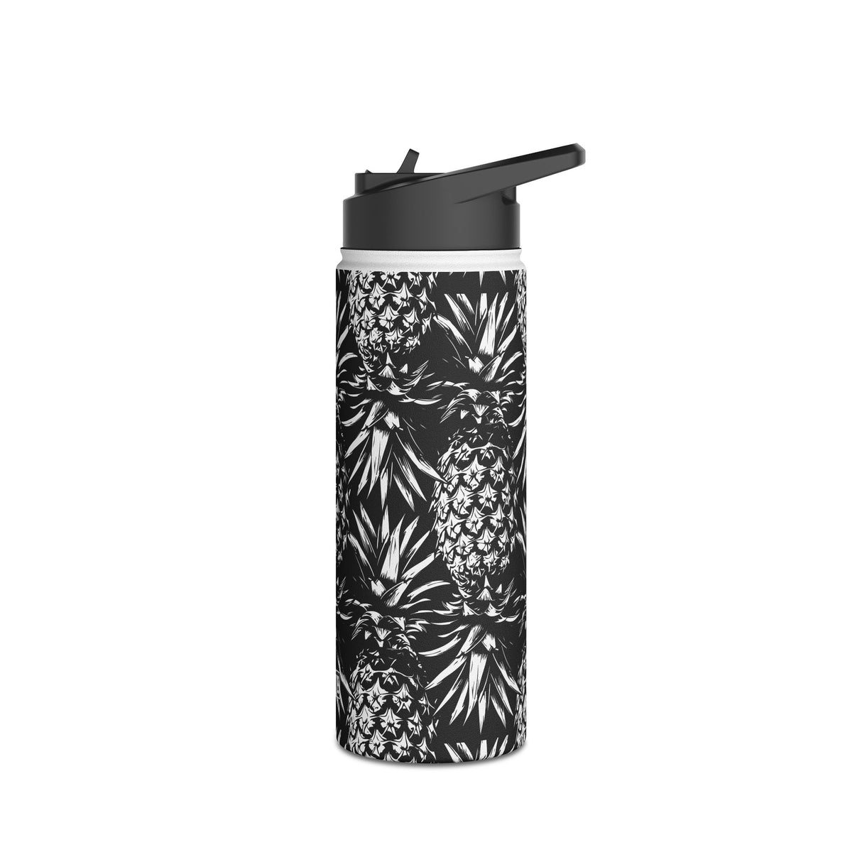 Black And White Stainless Steel Water Bottle