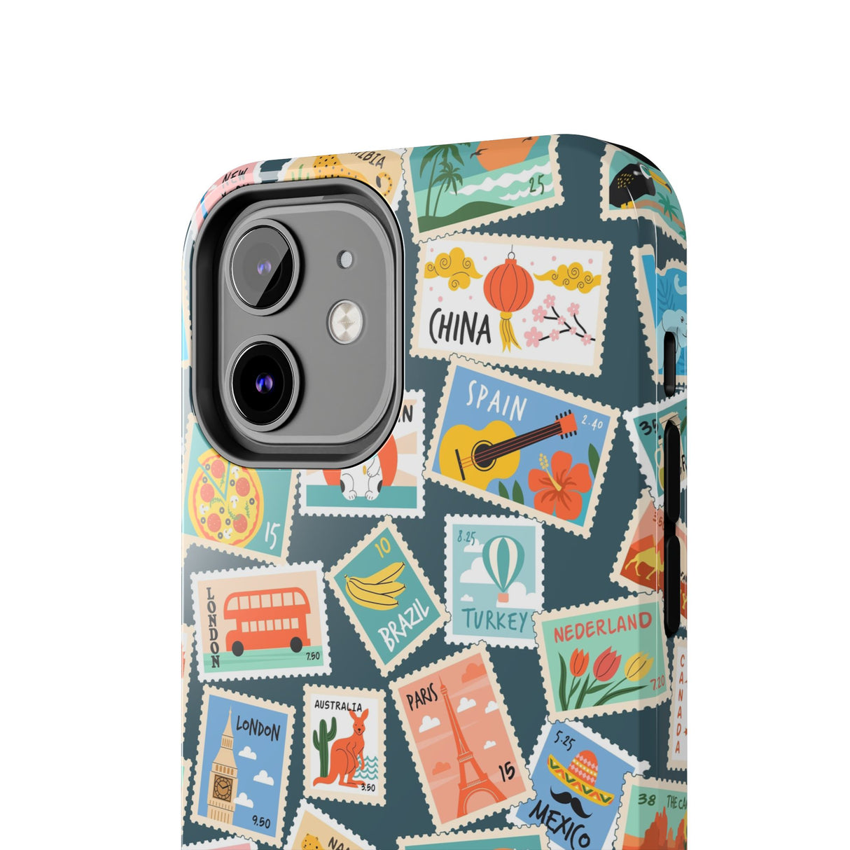 STUBBIE Phone Case for Apple iPhone - My Travel Stamps Stubbie