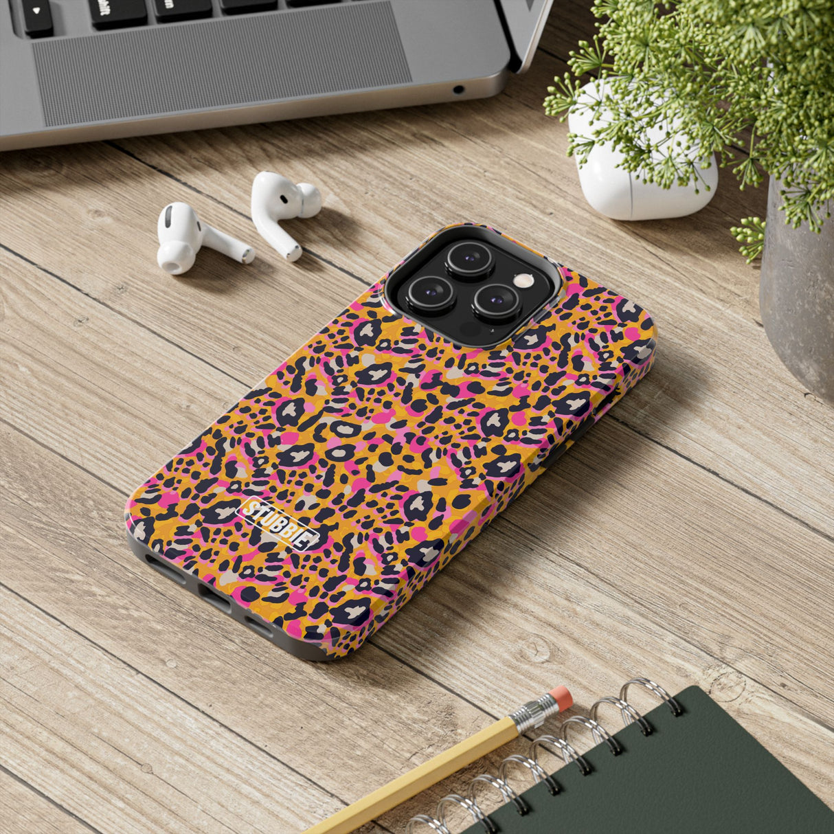 STUBBIE Phone Case for Apple iPhone - Pink Orange Leopard Phone Case