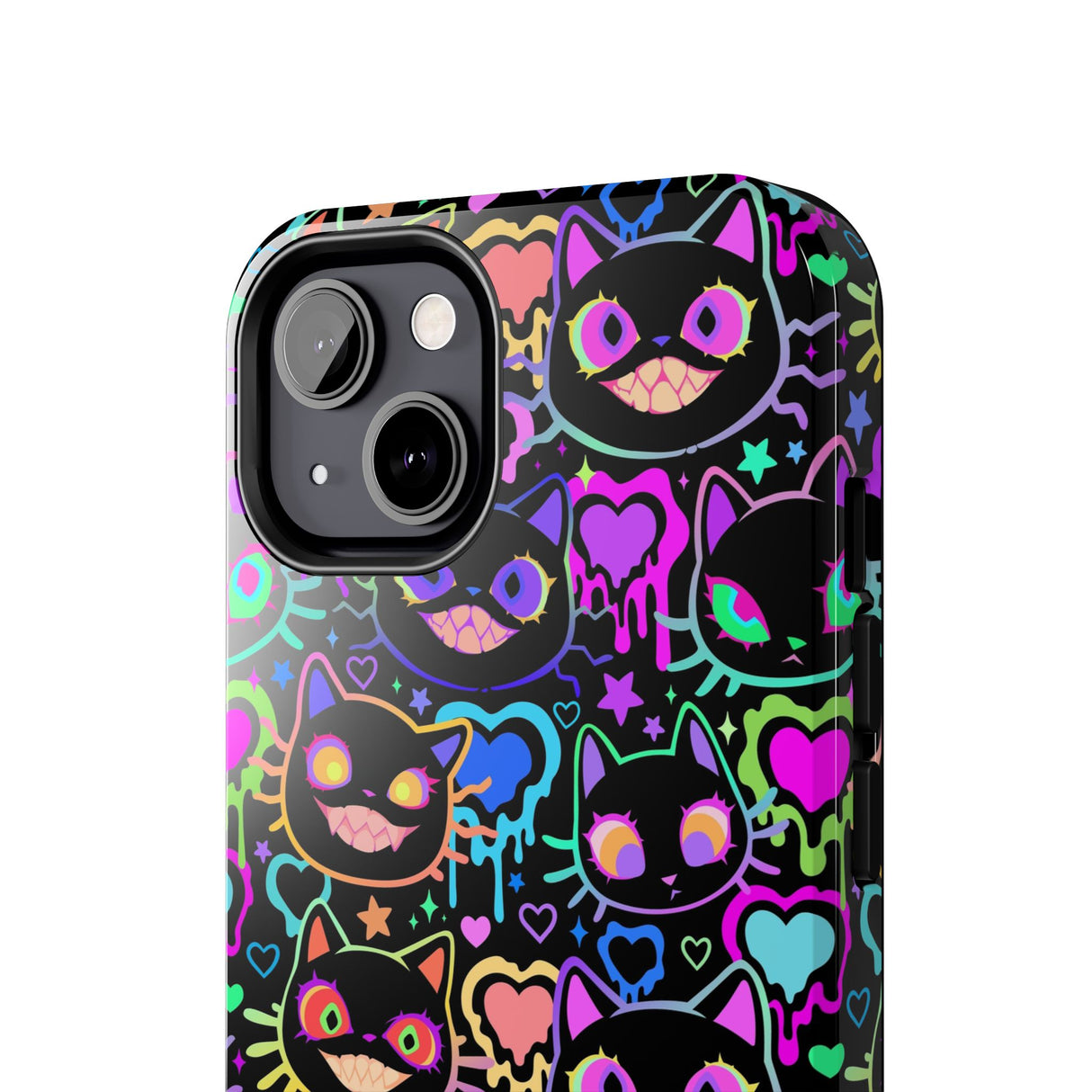 STUBBIE Phone Case for Apple iPhone - Crazy Neon Disco Cats Stubbie