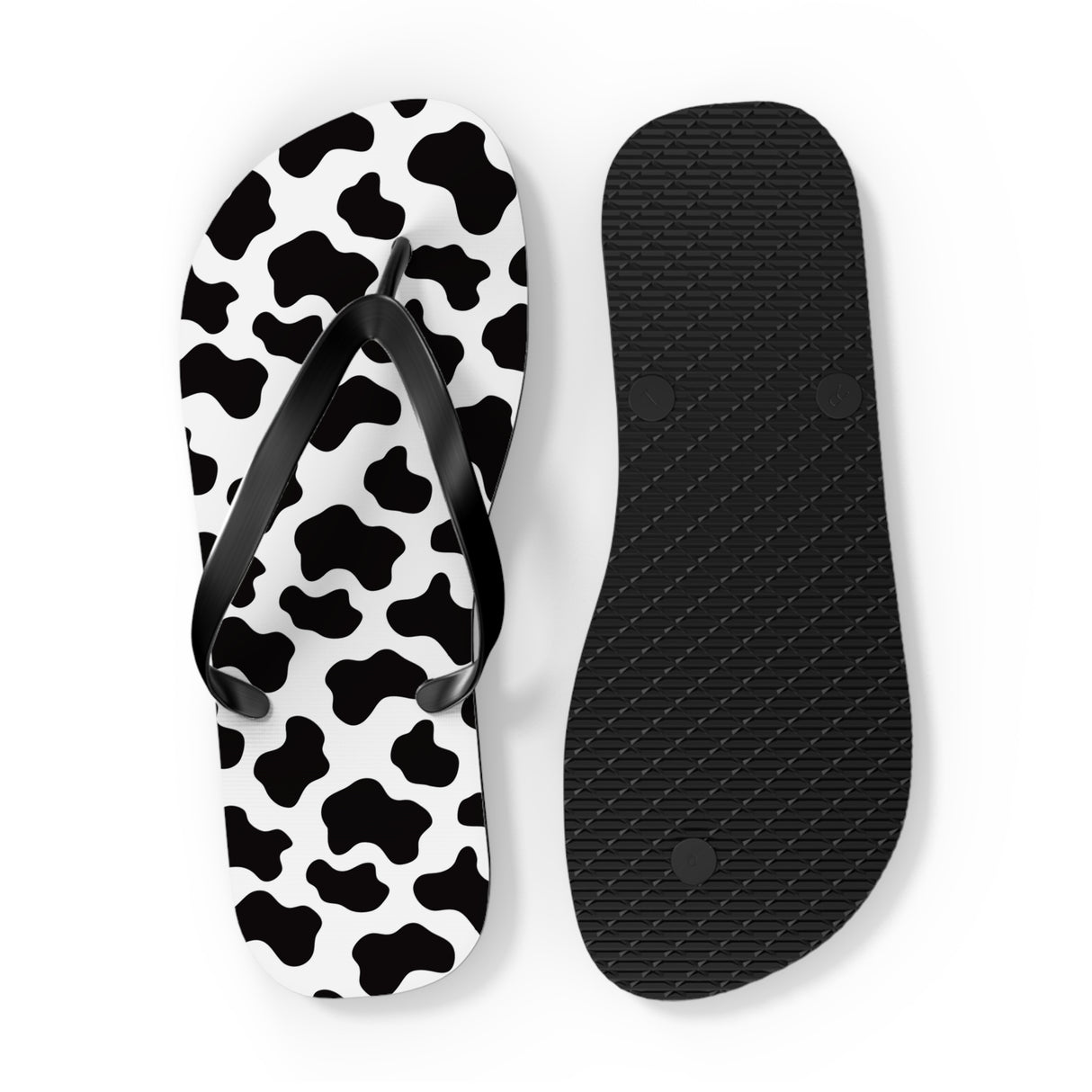 Cow Print Flip Flops