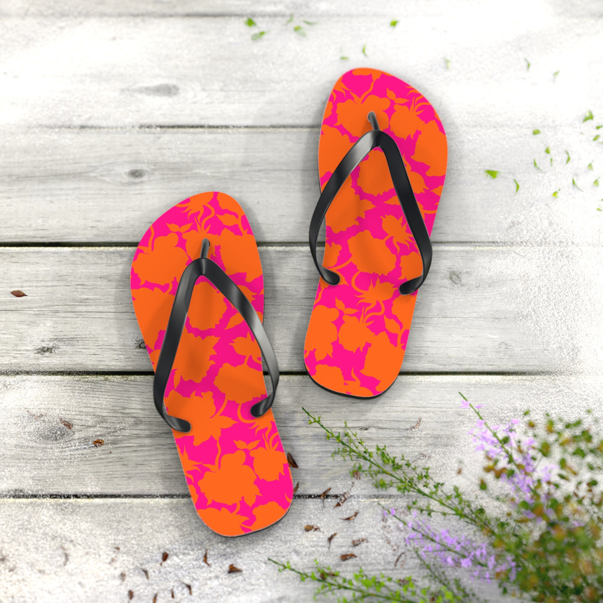 Fuchsia Flip Flops