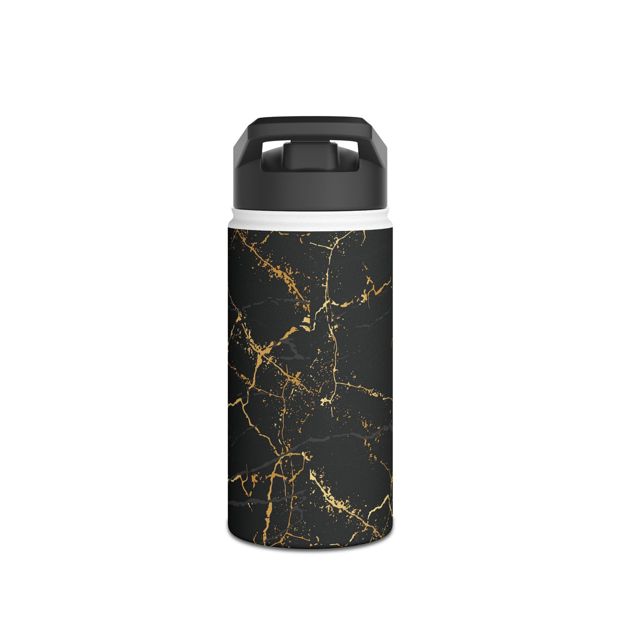 Midnight Black Marble Stainless Steel Water Bottle