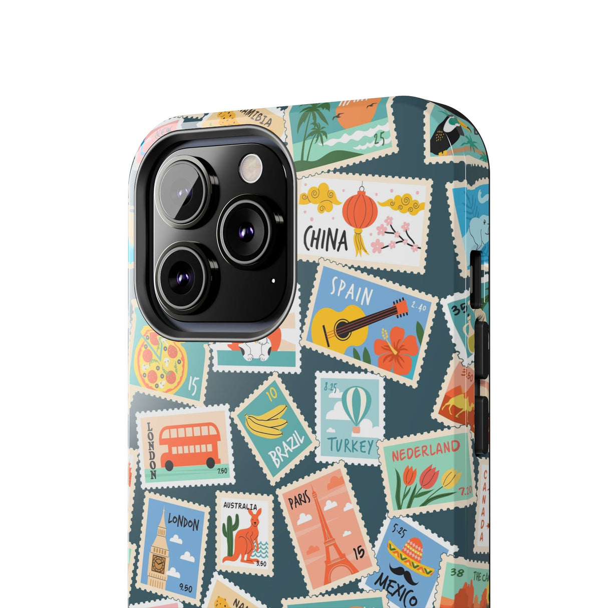 STUBBIE Phone Case for Apple iPhone - My Travel Stamps Stubbie