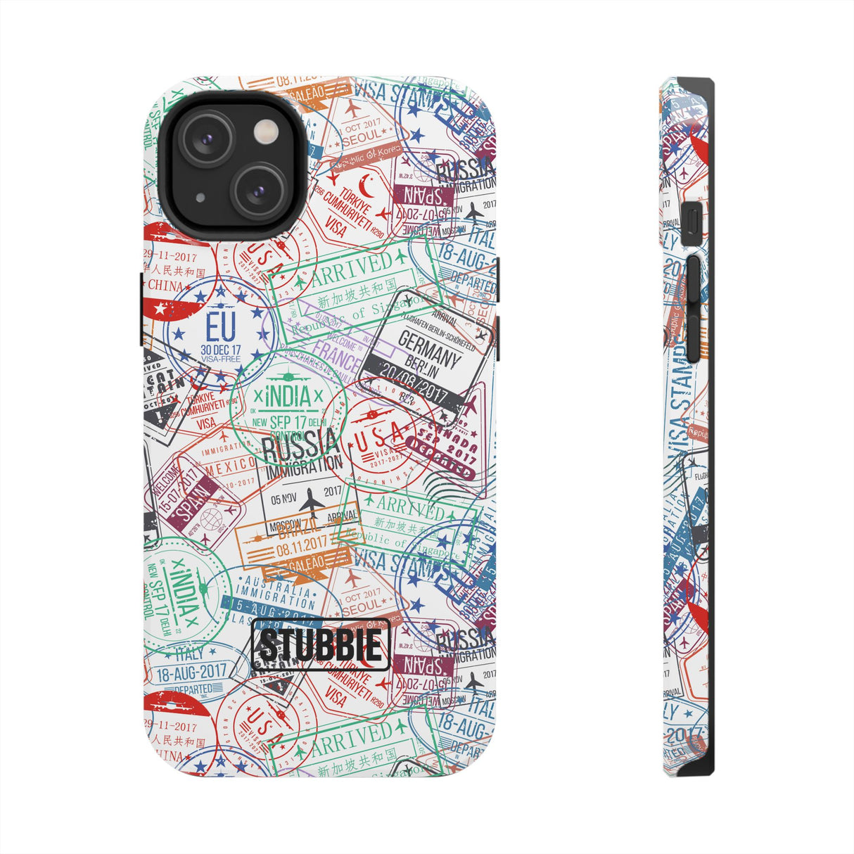 STUBBIE Phone Case for Apple iPhone - Travel Stamp Stubbie