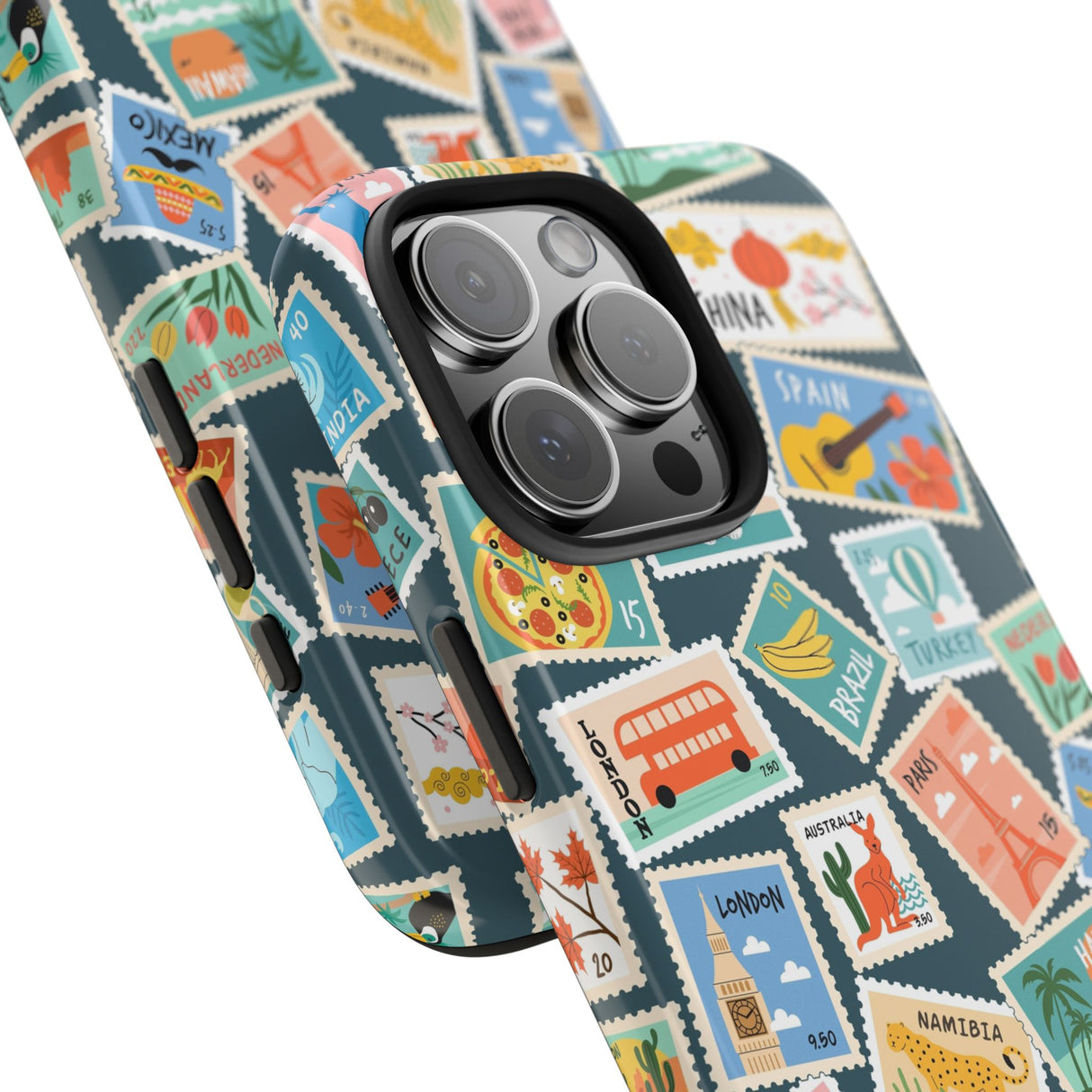 STUBBIE Phone Case for Apple iPhone - My Travel Stamps Stubbie