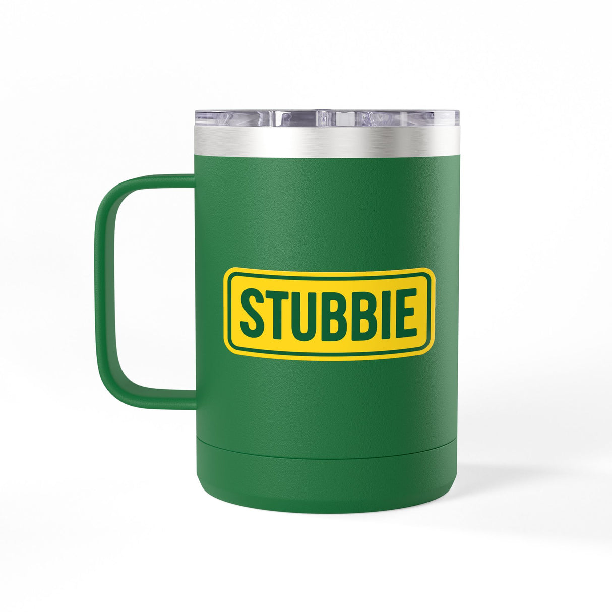 STUBBIE Coffee Mug Tumbler, 15oz - Aussie Yellow Stubbie