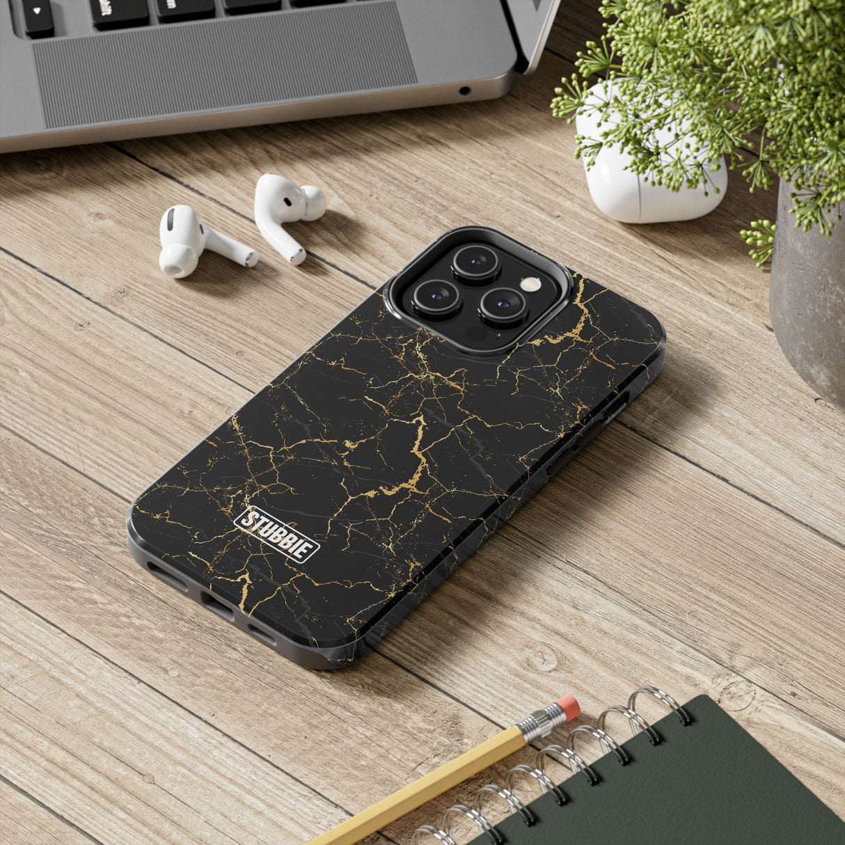 STUBBIE Phone Case for Apple iPhone - Midnight Black Marble Phone Case