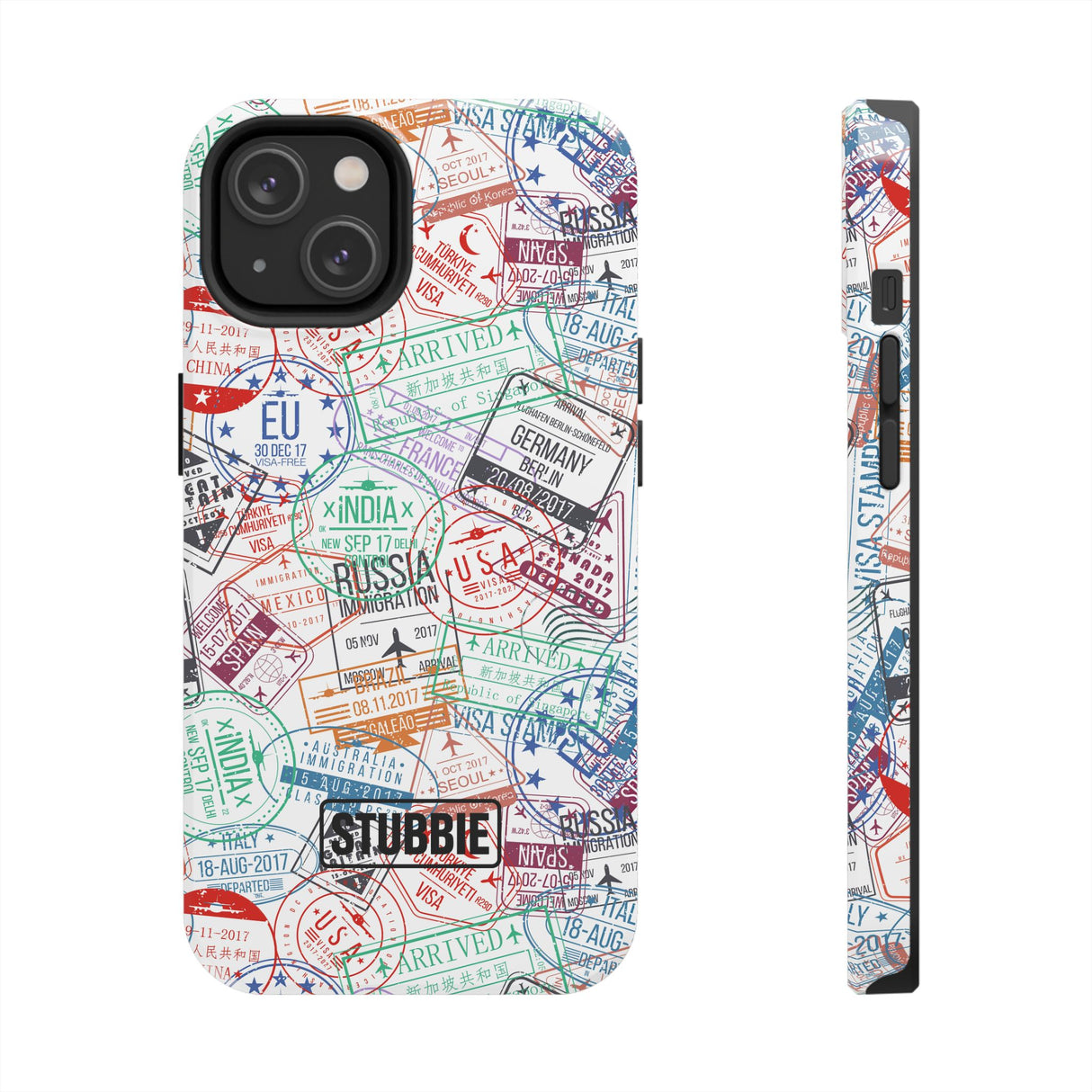 STUBBIE Phone Case for Apple iPhone - Travel Stamp Stubbie