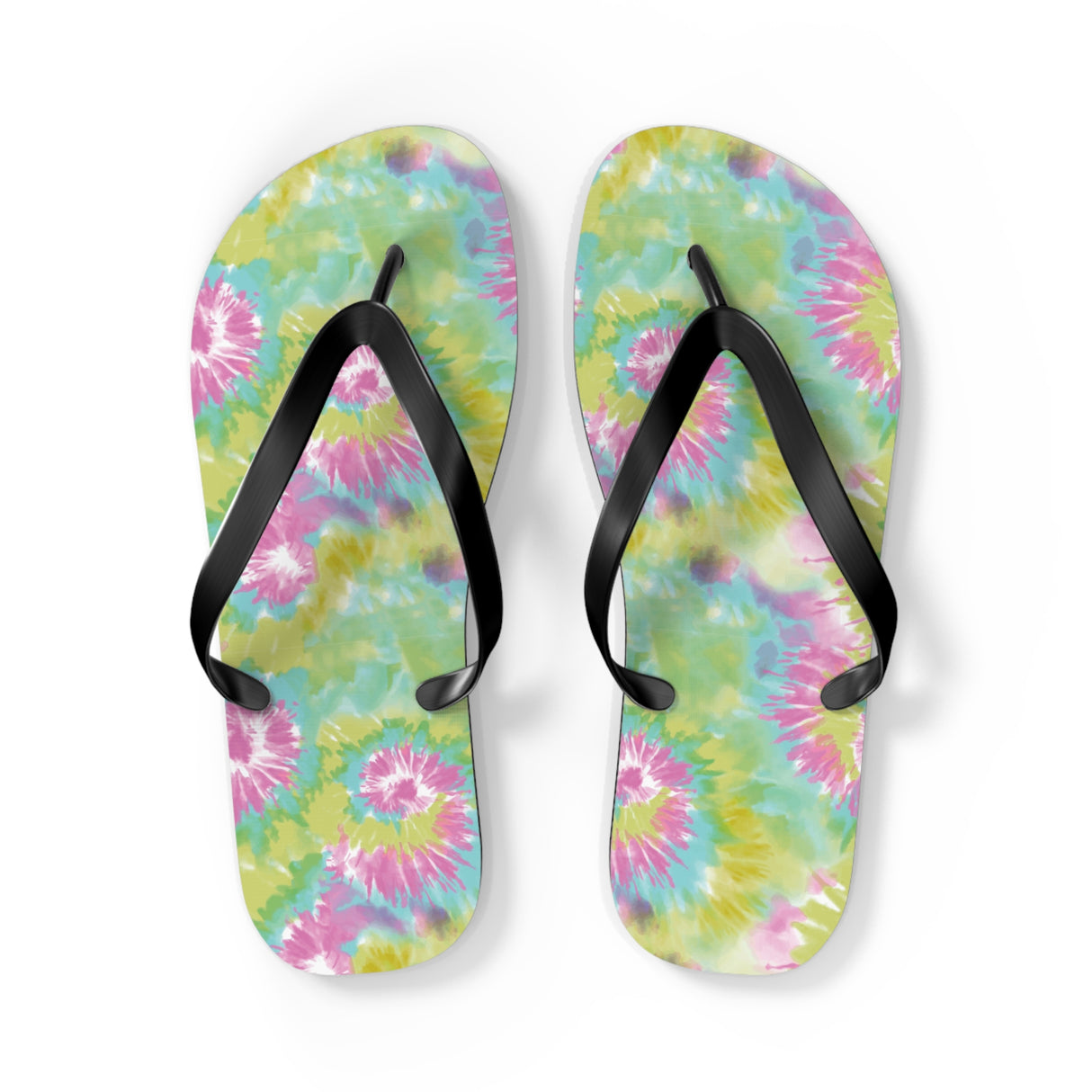 Green Tie Dye Flip Flops