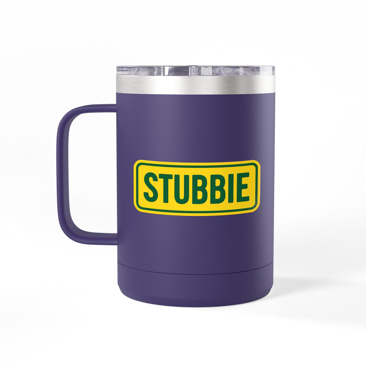 STUBBIE Coffee Mug Tumbler, 15oz - Aussie Yellow Stubbie