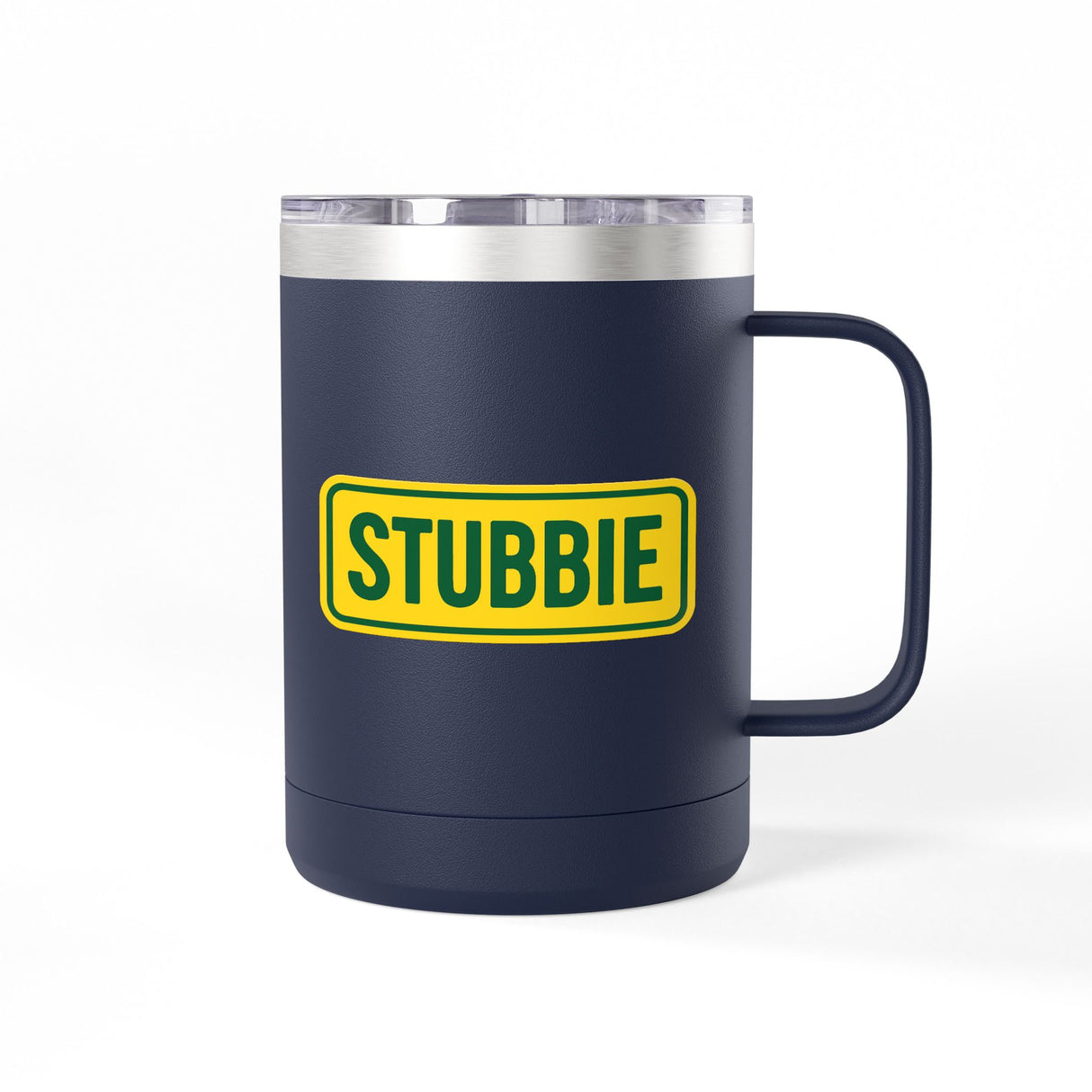 STUBBIE Coffee Mug Tumbler, 15oz - Aussie Yellow Stubbie