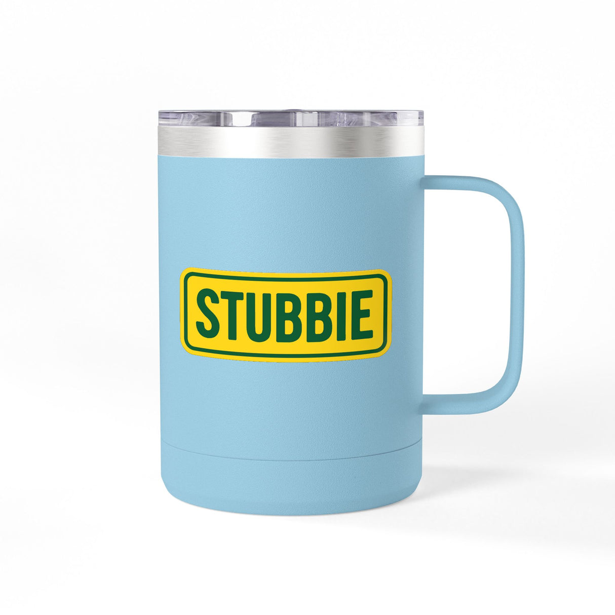 STUBBIE Coffee Mug Tumbler, 15oz - Aussie Yellow Stubbie