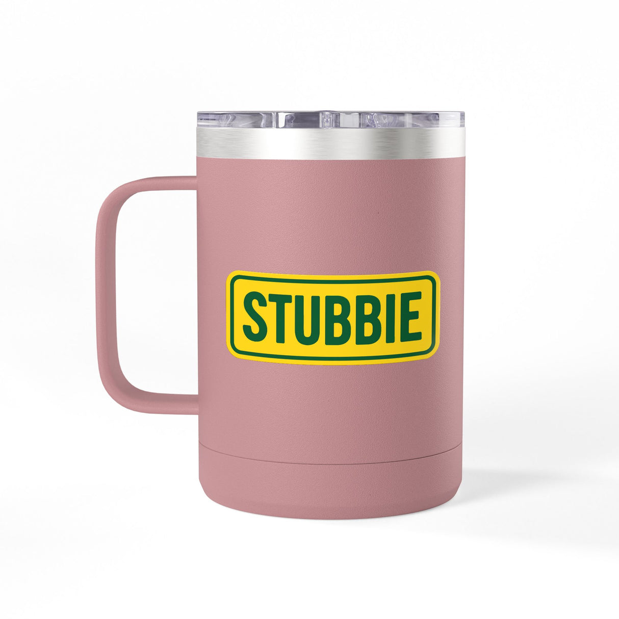 STUBBIE Coffee Mug Tumbler, 15oz - Aussie Yellow Stubbie
