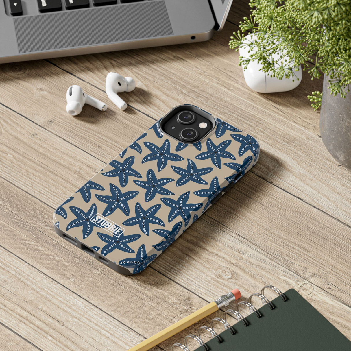 STUBBIE Phone Case for Apple iPhone - Blue Starfish Stubbie