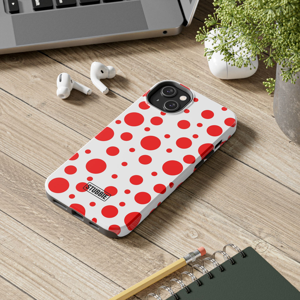STUBBIE Phone Case for Apple iPhone - Red Polka Dot Phone Case