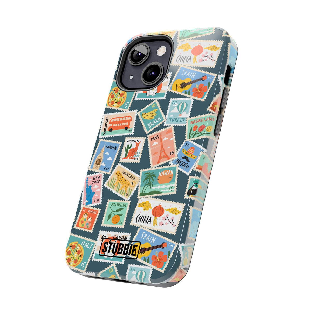 STUBBIE Phone Case for Apple iPhone - My Travel Stamps Stubbie