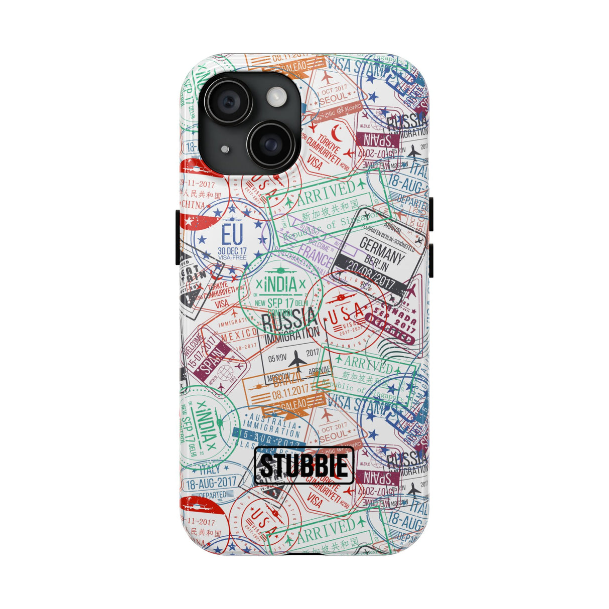 STUBBIE Phone Case for Apple iPhone - Travel Stamp Stubbie