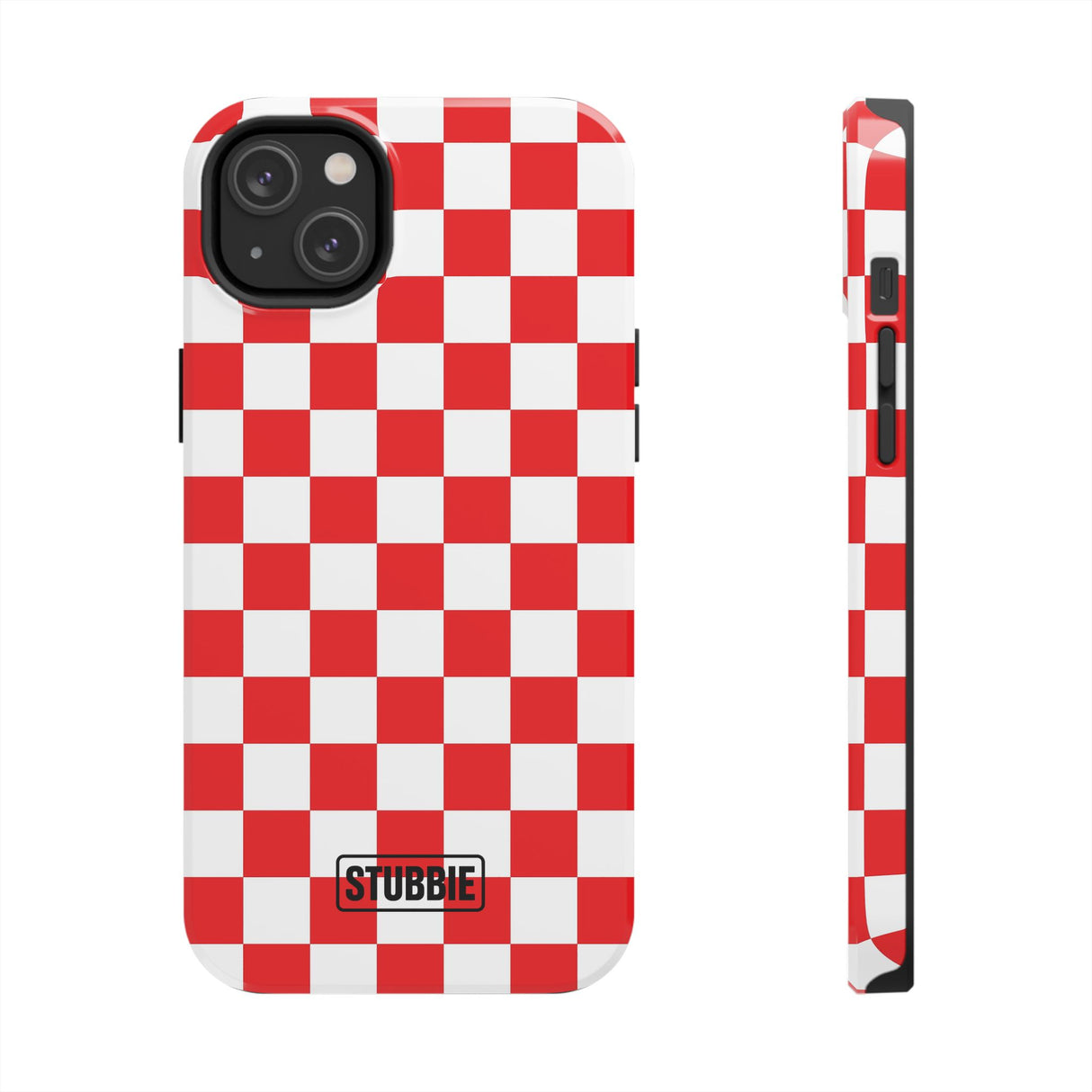 STUBBIE Phone Case for Apple iPhone - Red Checkered Phone Case