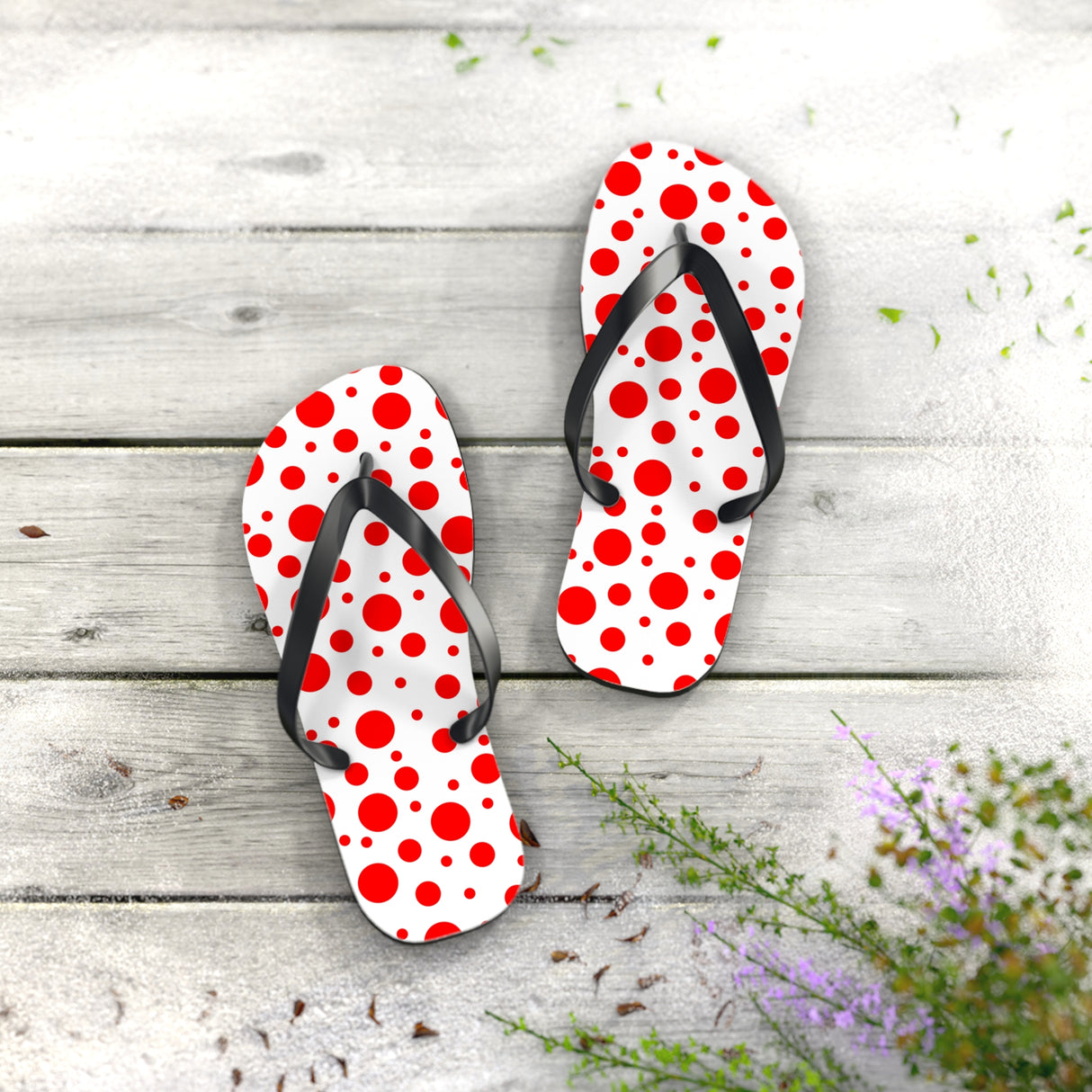 Red Polka Dot Flip Flops