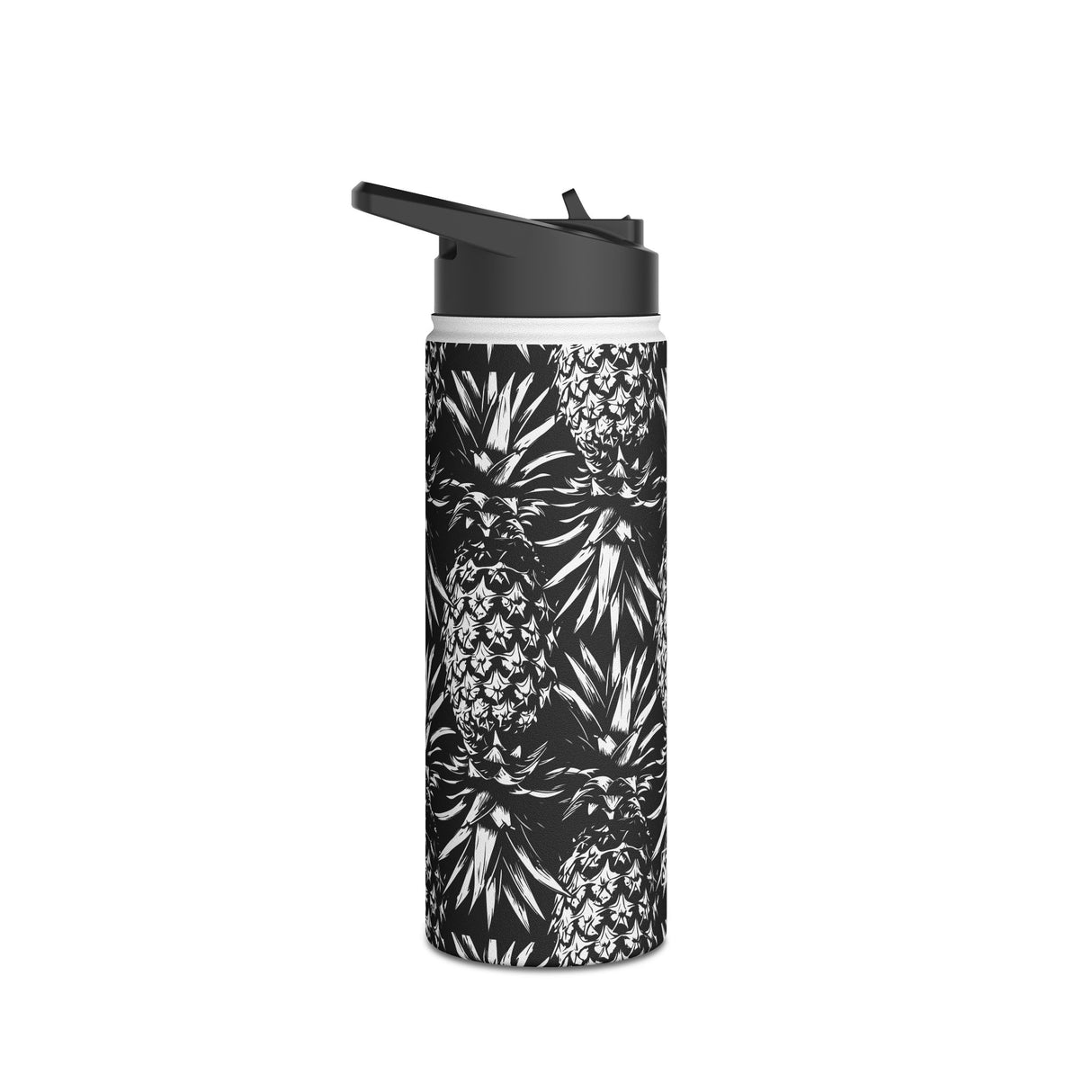 Black And White Stainless Steel Water Bottle