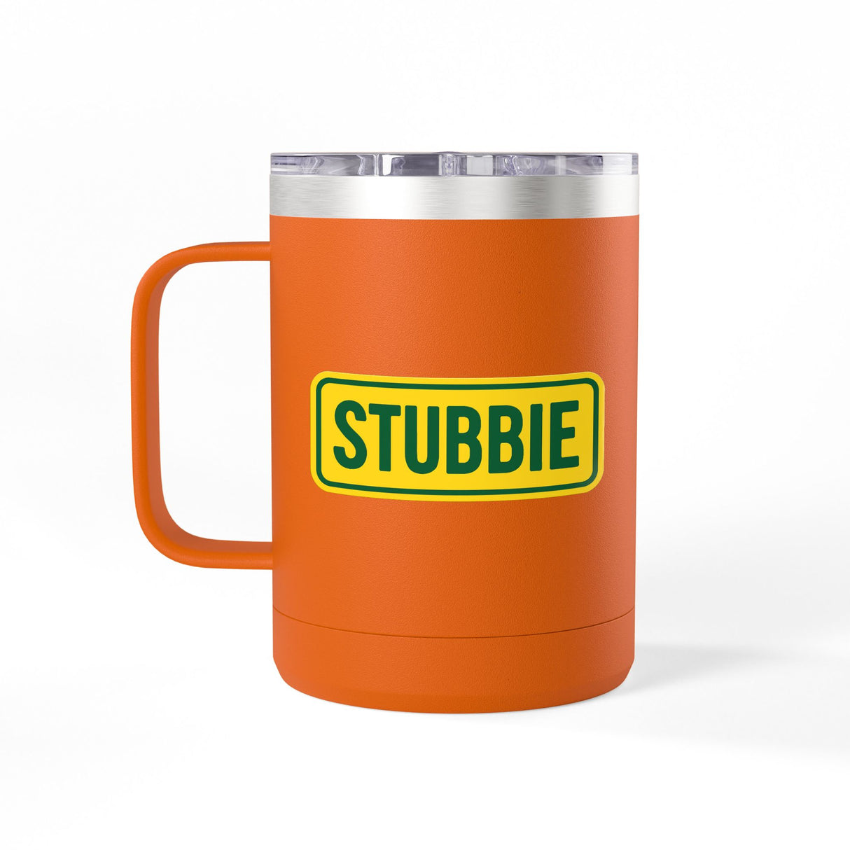 STUBBIE Coffee Mug Tumbler, 15oz - Aussie Yellow Stubbie