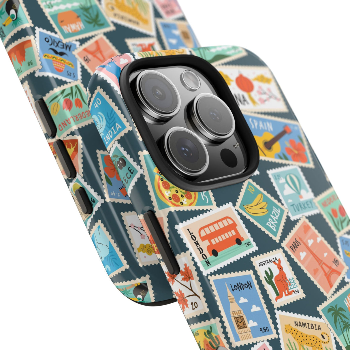 STUBBIE Phone Case for Apple iPhone - My Travel Stamps Stubbie