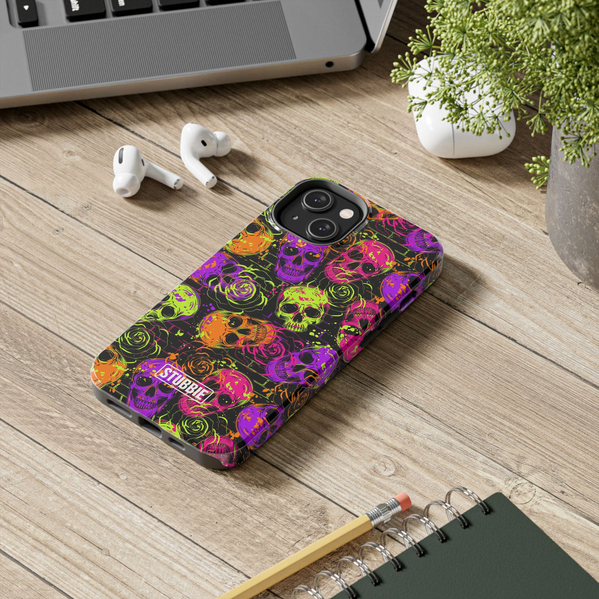 STUBBIE Phone Case for Apple iPhone - Neon Skulls Phone Case