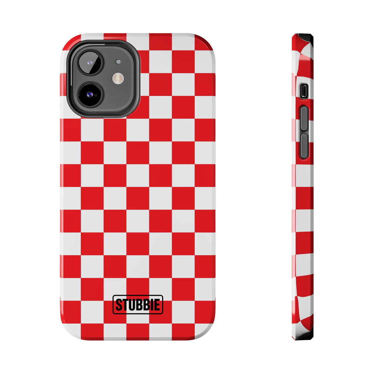 STUBBIE Phone Case for Apple iPhone - Red Checkered Phone Case