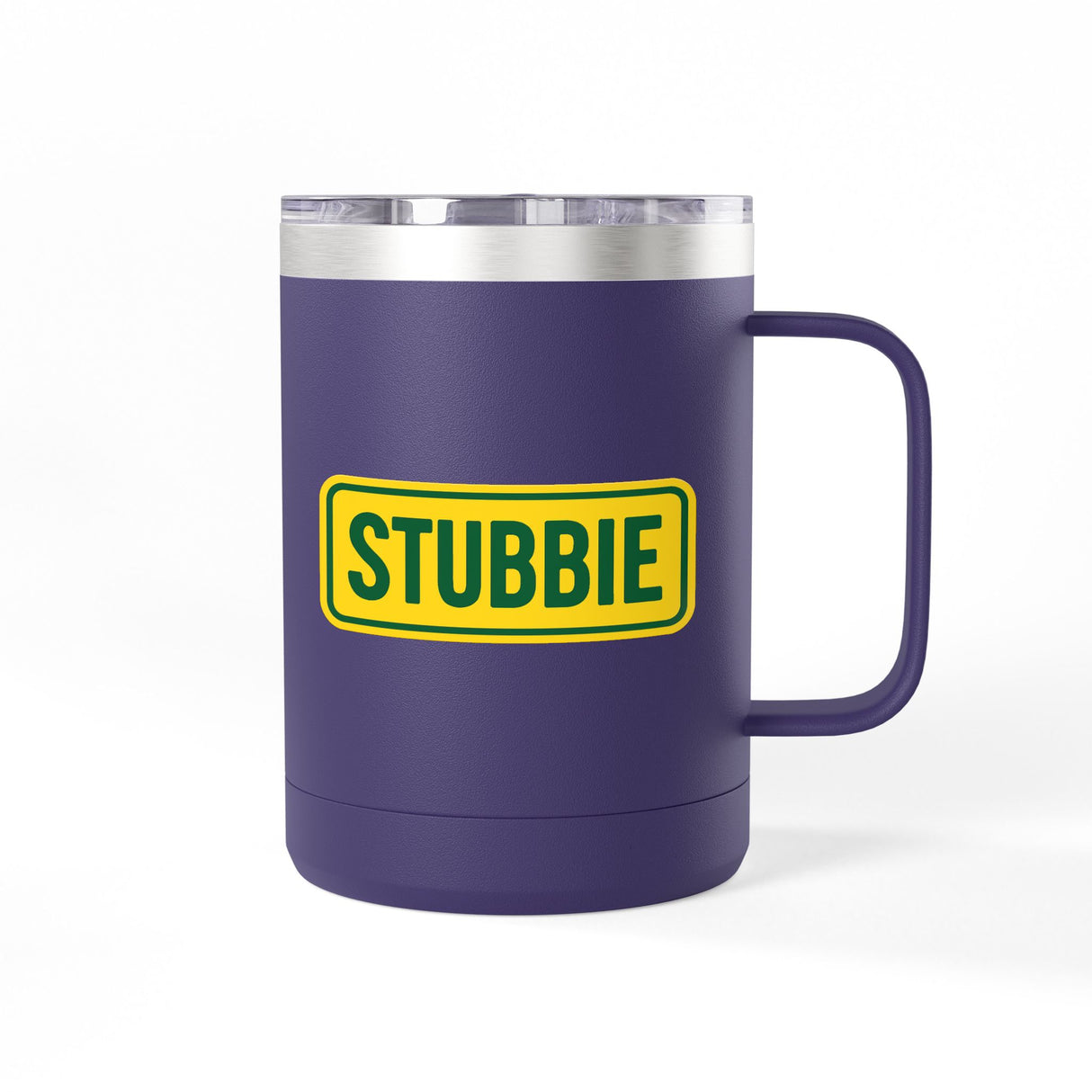 STUBBIE Coffee Mug Tumbler, 15oz - Aussie Yellow Stubbie