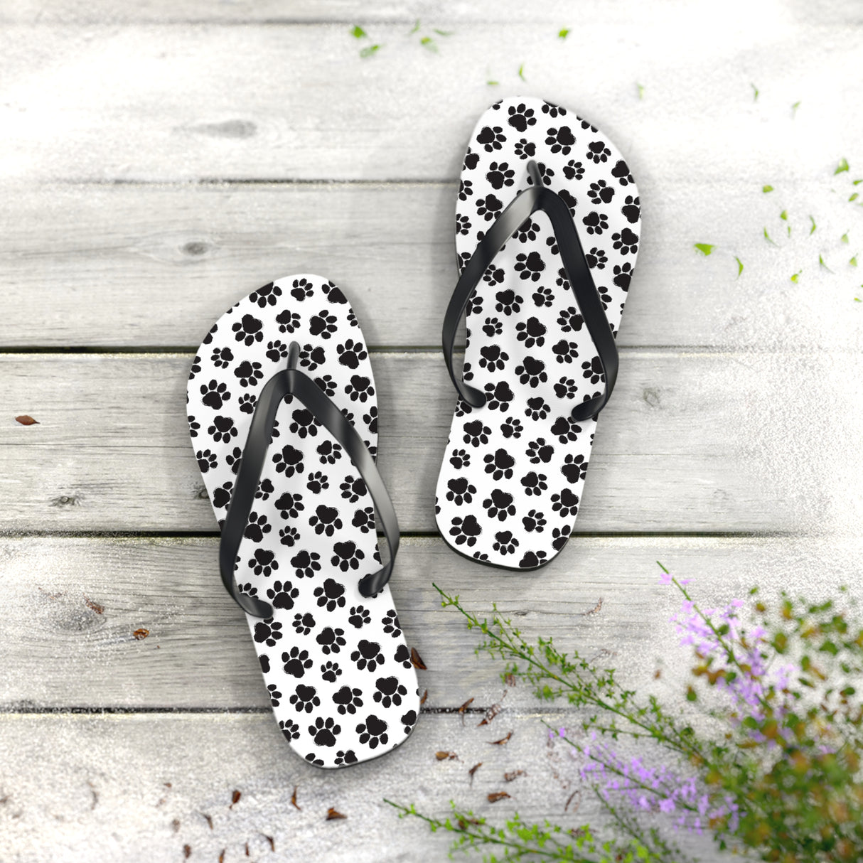Paw Print Flip Flops