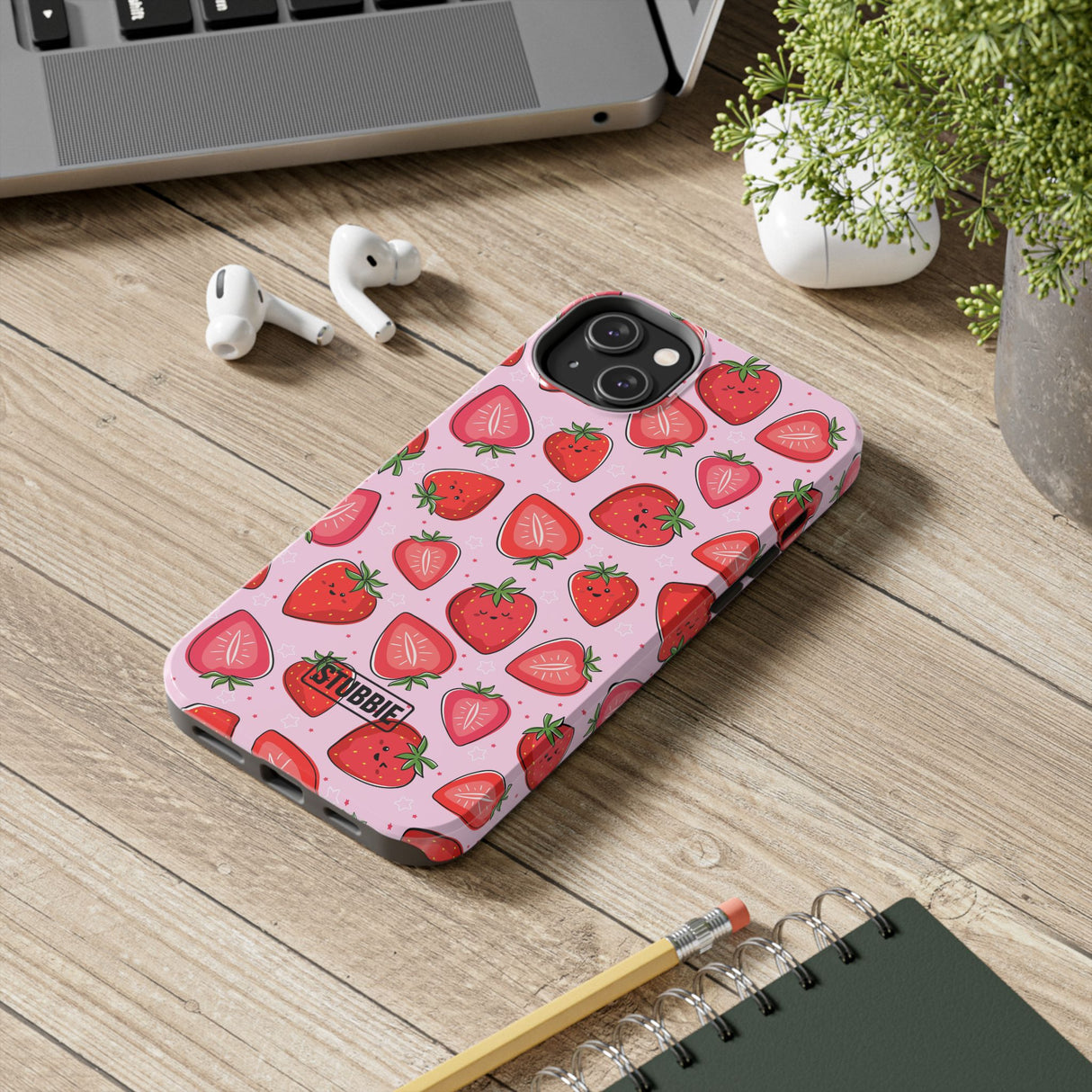 STUBBIE Phone Case for Apple iPhone - Smile Strawberry Phone Case