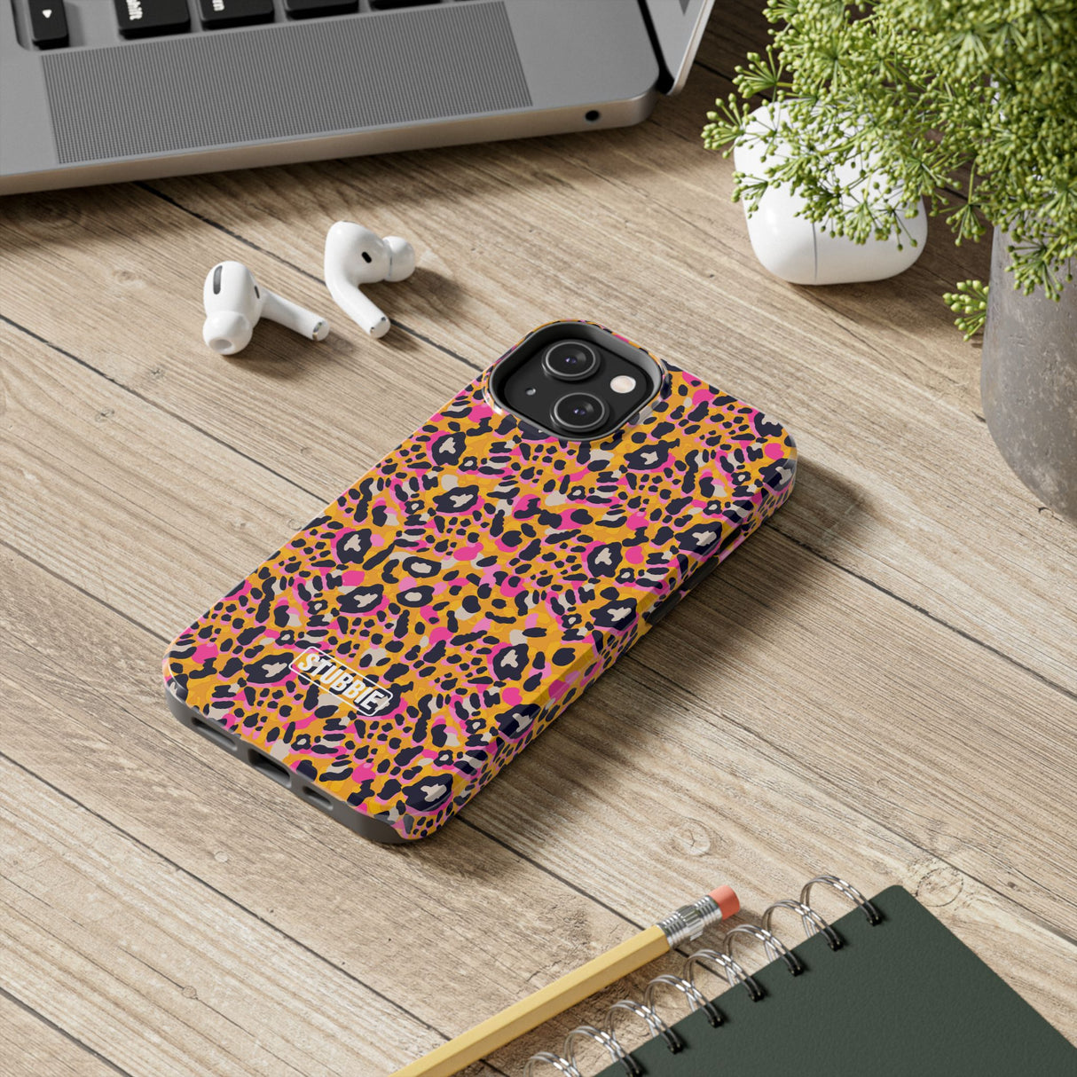 STUBBIE Phone Case for Apple iPhone - Pink Orange Leopard Phone Case