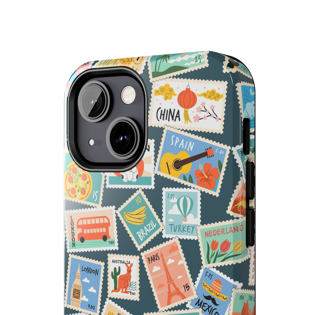 STUBBIE Phone Case for Apple iPhone - My Travel Stamps Stubbie