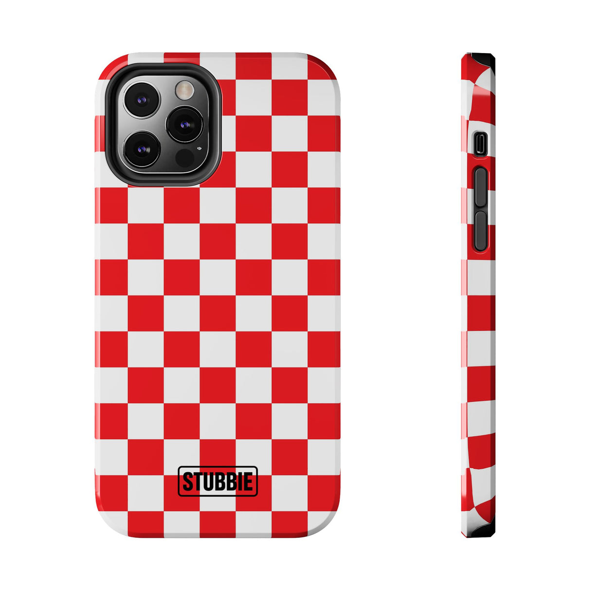 STUBBIE Phone Case for Apple iPhone - Red Checkered Phone Case