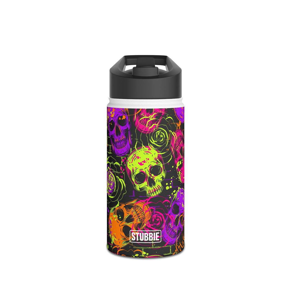 Neon Skulls Stainless Steel Water Bottle