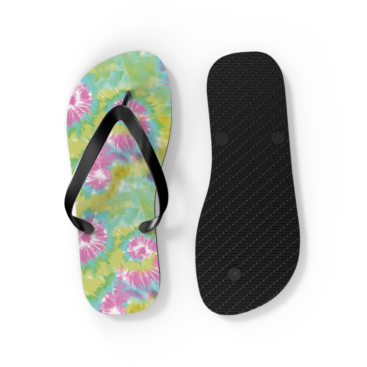 Green Tie Dye Flip Flops