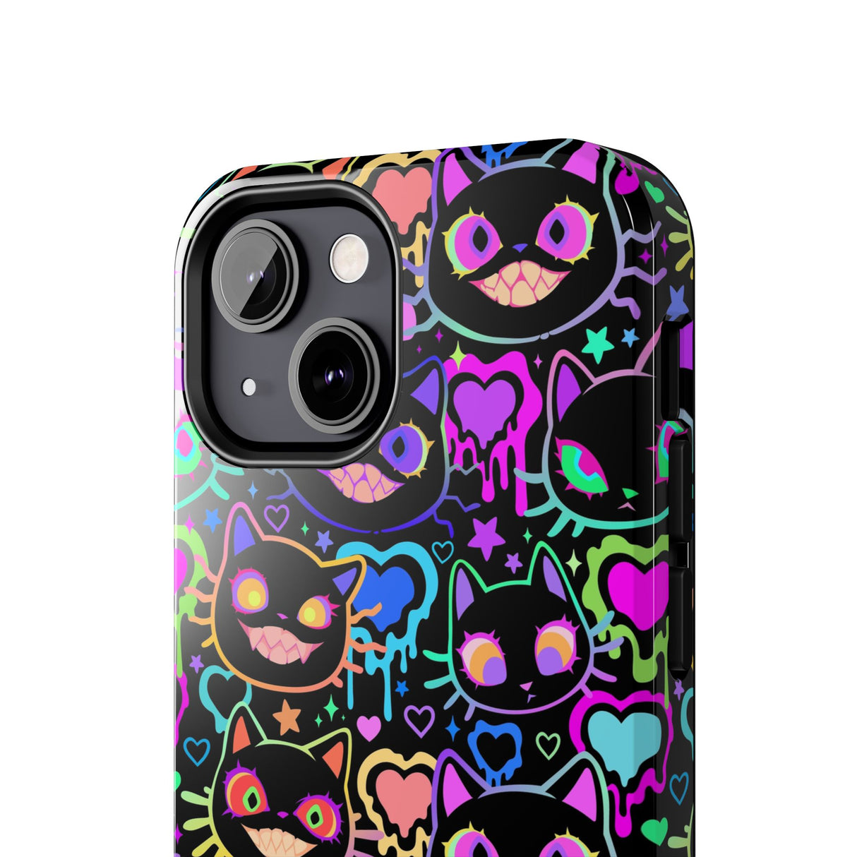 STUBBIE Phone Case for Apple iPhone - Crazy Neon Disco Cats Stubbie