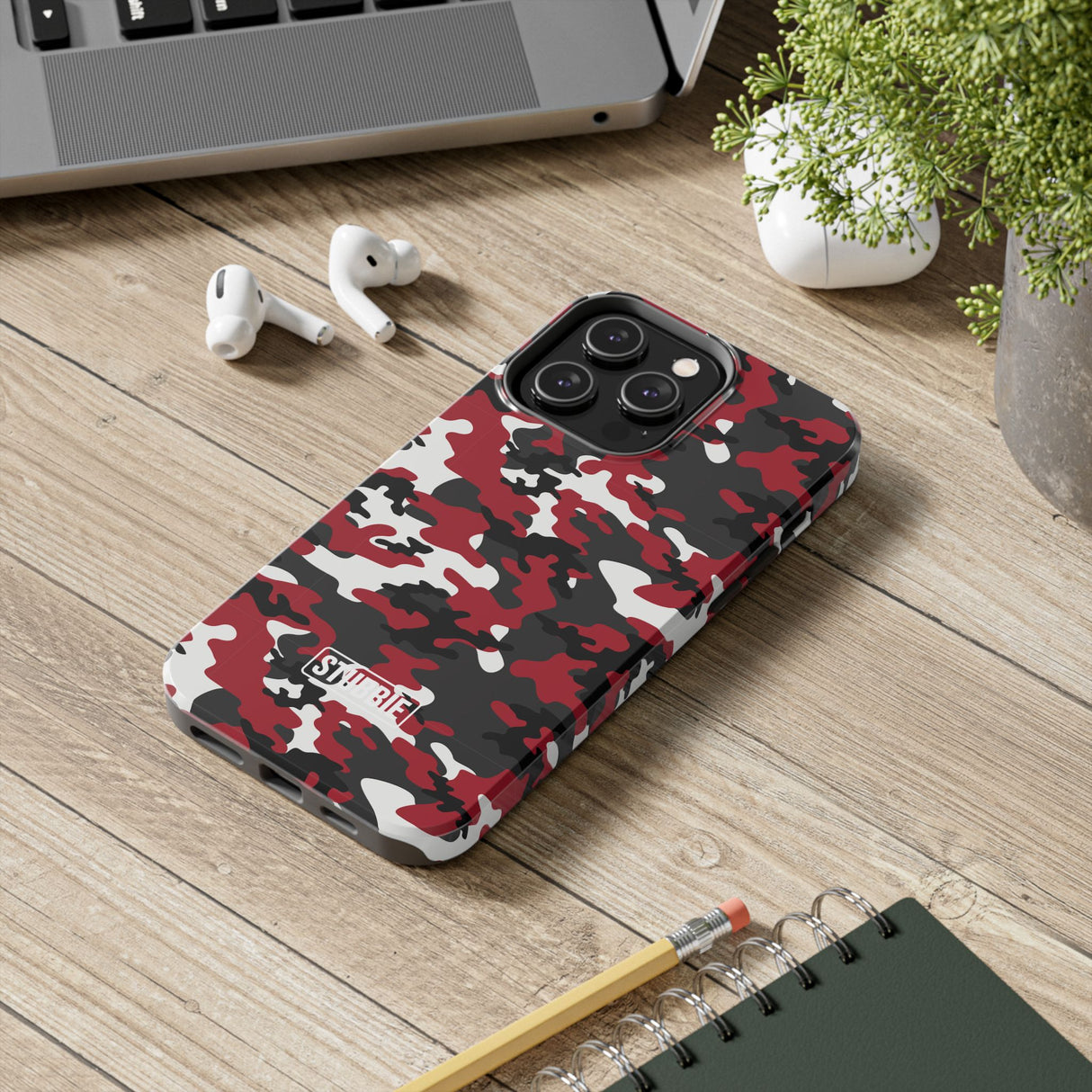 STUBBIE Phone Case for Apple iPhone - Red Camo Phone Case