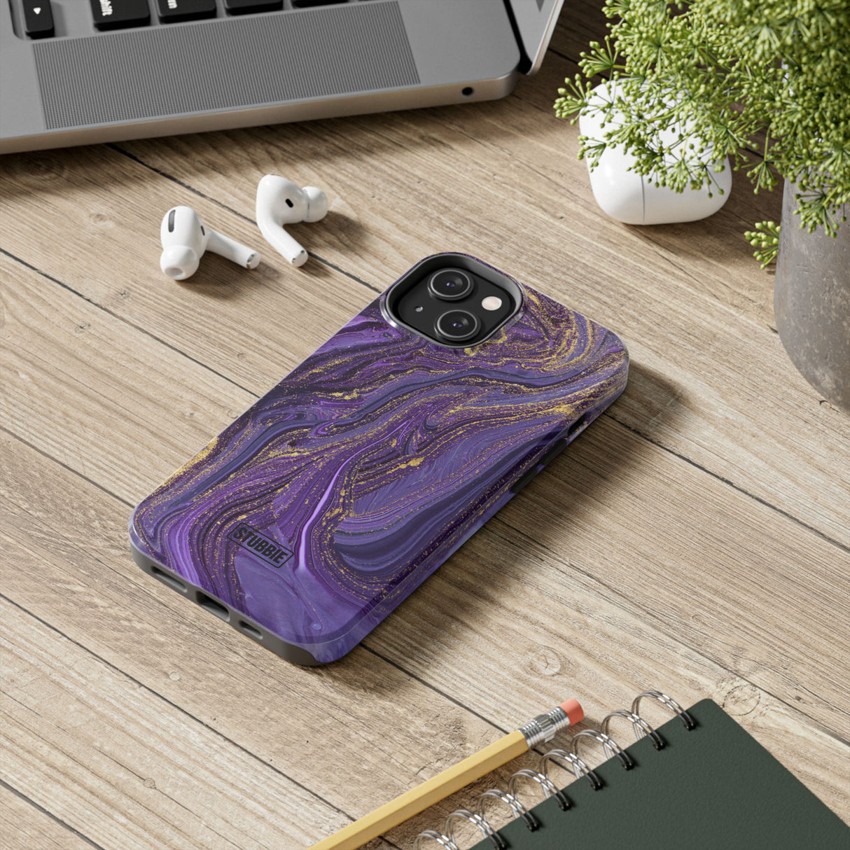 STUBBIE Phone Case for Apple iPhone - Purple Marble Phone Case