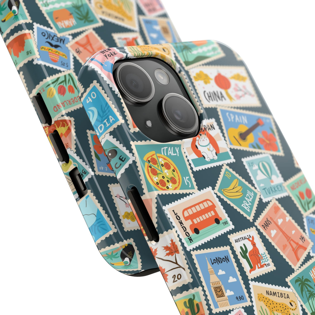 STUBBIE Phone Case for Apple iPhone - My Travel Stamps Stubbie