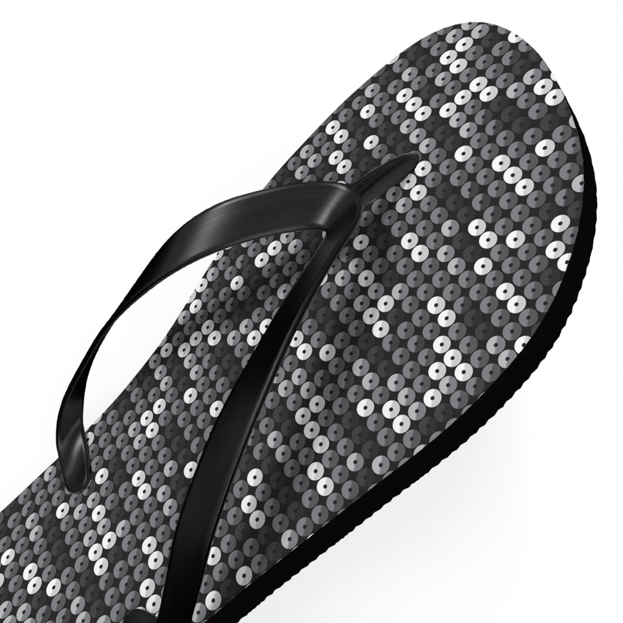 Black Sequin Flip Flops
