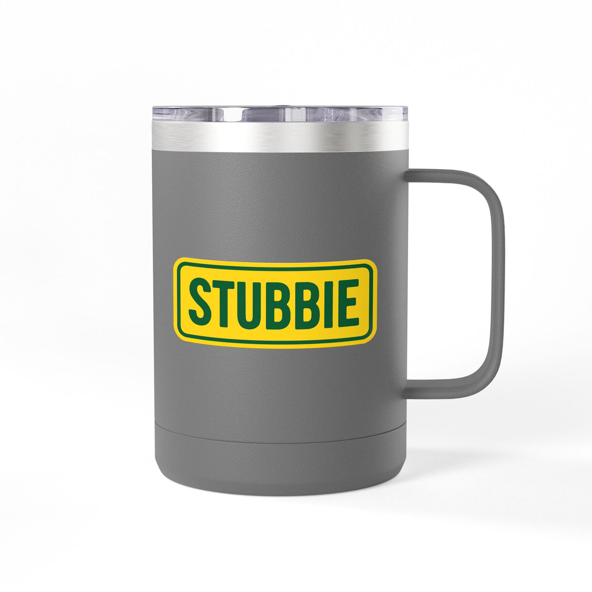 STUBBIE Coffee Mug Tumbler, 15oz - Aussie Yellow Stubbie