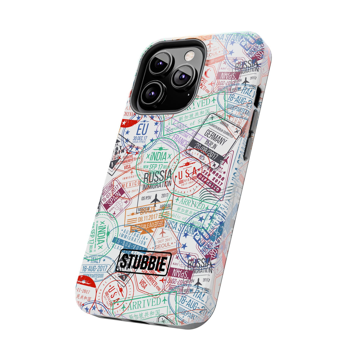 STUBBIE Phone Case for Apple iPhone - Travel Stamp Stubbie